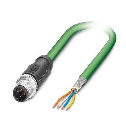 Phoenix Contact PROFINET Cordset; NBC-M12MSD/ 2.0-93C; M12; CAT5; Male Straight; 4-Pin; 2m PUR Cable